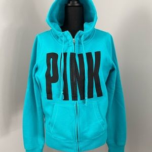 PINK Zipper Front Hoodie w Pockets